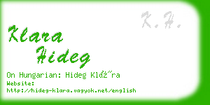 klara hideg business card